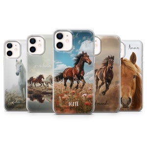 Personalized wild Horse Phone Case Equestrian Cover for iPhone 16 pro max 15 14 13 12 11 XR 7 8, Samsung S25 S24 Fe A16 A56 A35 S23, Pixel 9
