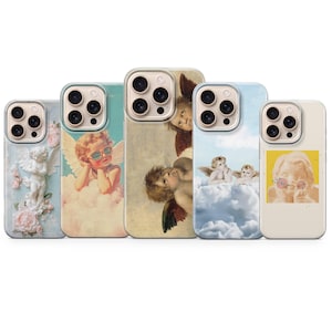 Custodia per telefono Angel Aesthetic Retro Cherub Cover per iPhone 16 pro max 15 14 13 12 mini 11 XR 8, Samsung S25 S24 Fe S23 A16 A56 Pixel 9 pro xl