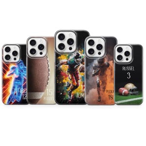 Football Phone Case Personalized Sports Athlete Cover for iPhone 17 pro max 16e 15 14 13 12 11 XR 8 Samsung S25 Fe S24 A16 A56 A17, Pixel 10 image 2