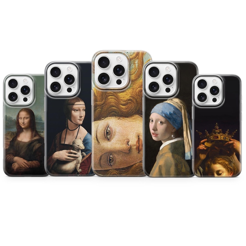 Funda de teléfono con diseño de arte renacentista, pintura clásica, para iPhone 17 Pro Max, 16e, 15, 14 Plus, 13, 12 XR, Samsung S25, S24 Fe, S23, A16, A56 y Pixel 10 Pro imagen 1