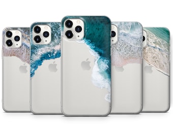Clear Ocean Handyhülle Blaue Wellen Abdeckung für iPhone 17 pro max 16e 15 plus 14 13 12 Pro 11 XR 8, Samsung A17 S25 S24 FE S23 A16 A56, Pixel 10