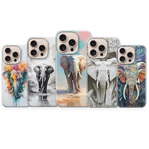 Elephant Phone Case Artistic Wildlife Cover for iPhone 16 15 pro max 14 13 12 11 XR 7 8 Samsung S25 S24 S23 S22 A16  A15 A56 Pixel 9 Pro xl