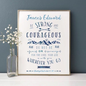 Regalo de Bautismo para Niño, Personalizado e Imprimible, Regalo para Bebé Niño, Letrero de Bautismo, Arte de Pared para Guardería, Regalo de Dedicación, Ahijado, Decoración para Guardería, Imprimible