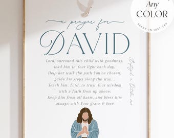 Baptism Gift Boy, Baby Boy Gift, Baptism Prayer, Christening Gift, Dedication Gift, Baby Boy Godson, Catholic boy, Personalized PRINTABLE