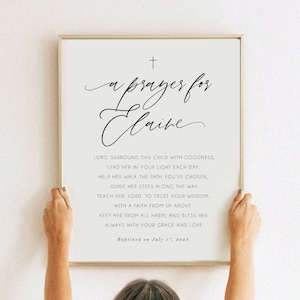 Baptism Gift Girl, Personalized PRINTABLE, Baby Girl Gift, Nursery Wall Art, Godchild Baptism Sign Dedication Gift, Nursery Decor, PRINTABLE