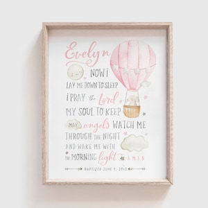 Baptism Gift Girl, Personalized PRINTABLE, Baby Girl Gift, Nursery Wall Art, Godchild Baptism Sign Dedication Gift, Nursery Decor, PRINTABLE