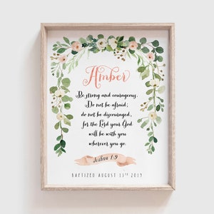 Baptism Gift Girl, Personalized PRINTABLE, Baby Girl Gift, Nursery Wall Art, Godchild Baptism Sign Dedication Gift, Nursery Decor, PRINTABLE