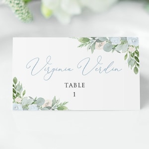 Tarjeta de lugar de bautismo, plantilla de tarjeta de lugar de bautismo de niño, tarjetas de lugar de bricolaje, tarjeta de lugar editable, tarjeta de lugar personalizada, cruz y vegetación 011