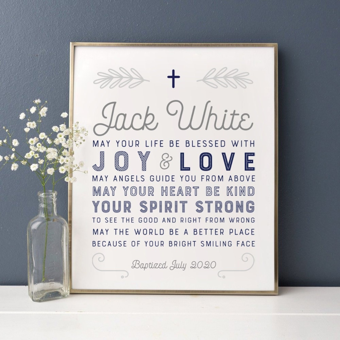 Baptism Gift Boy, Personalized PRINTABLE, Baby Boy Gift, Baptism Sign