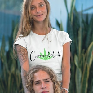 Cannab*tch Short-Sleeve Unisex Black Font Graphic T-Shirt-Stoner Gift-weed t-shirts-funny-Cannabis-420-710-Shirt-Medical Marijuana-Mary Jane