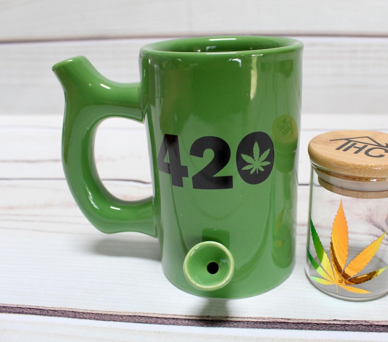 Grüne Müslischale und Becher, lustiges Trinkgeschirr Geschenk Cereal Bowl & Mug
