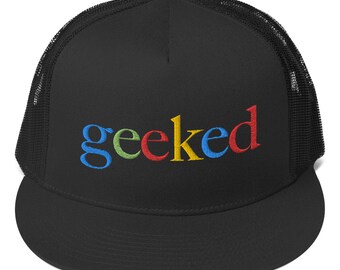 Geeked Embroidered Trucker Cap, Unisex Graphic Hat