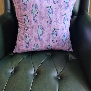 Seahorse Cushion,scatter cushion,seaside,nautical,seahorse,scatter cushion