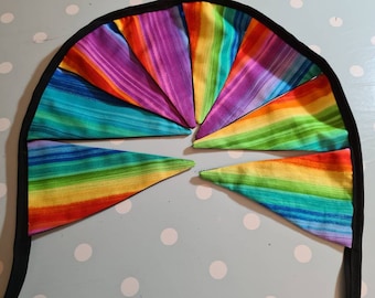 Fabric Rainbow Bunting, Party, Decorations, Wedding, Flags, Reusable, Eco Friendly, Nursery