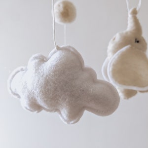 Elephant mobile. Neutral baby mobile. Neutral baby nursery mobile. Made in France. image 5