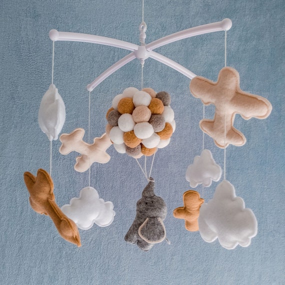 Mobile Musical Elephant Mobile Bebe Nursery Mobile Made In Etsy France