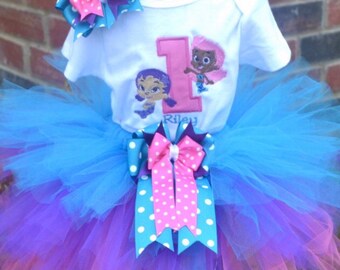 bubble guppies 1st birthday outfit for girl