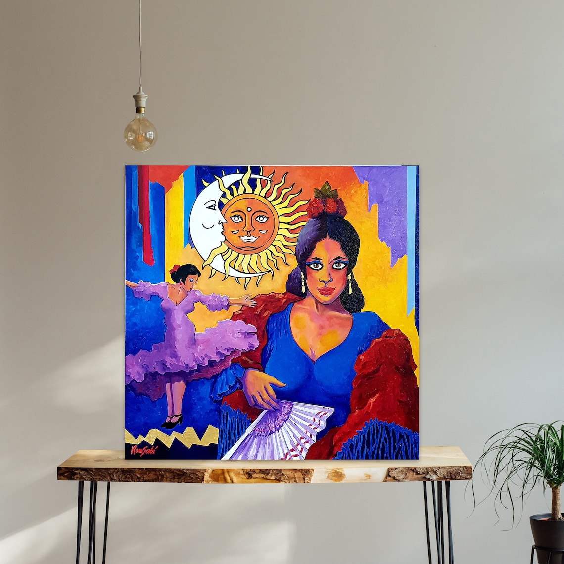 Iberian beauty Spanish wall art home decor hand painted Etsy