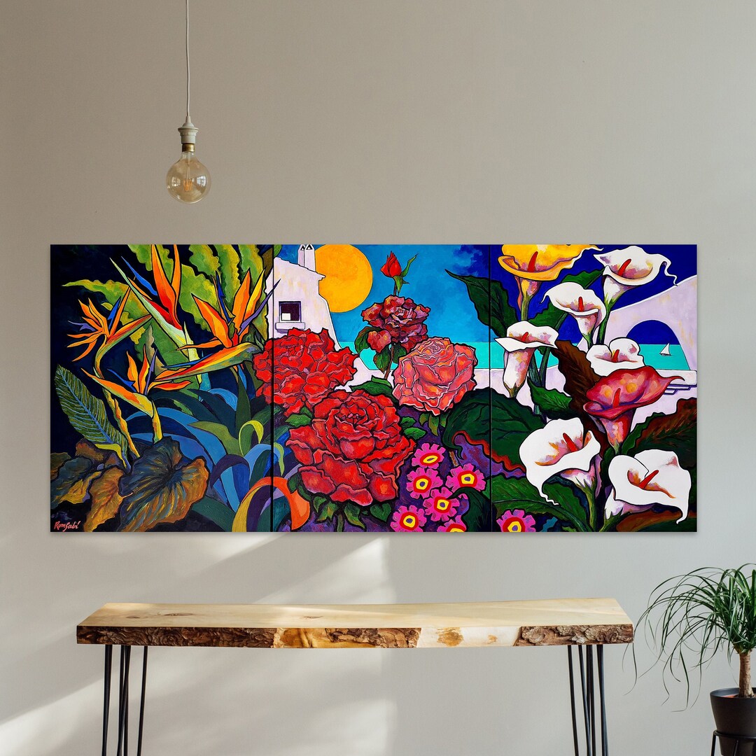 Menorcan Spring Flowers Spanish Wall Art Home Decor Hand Etsy UK