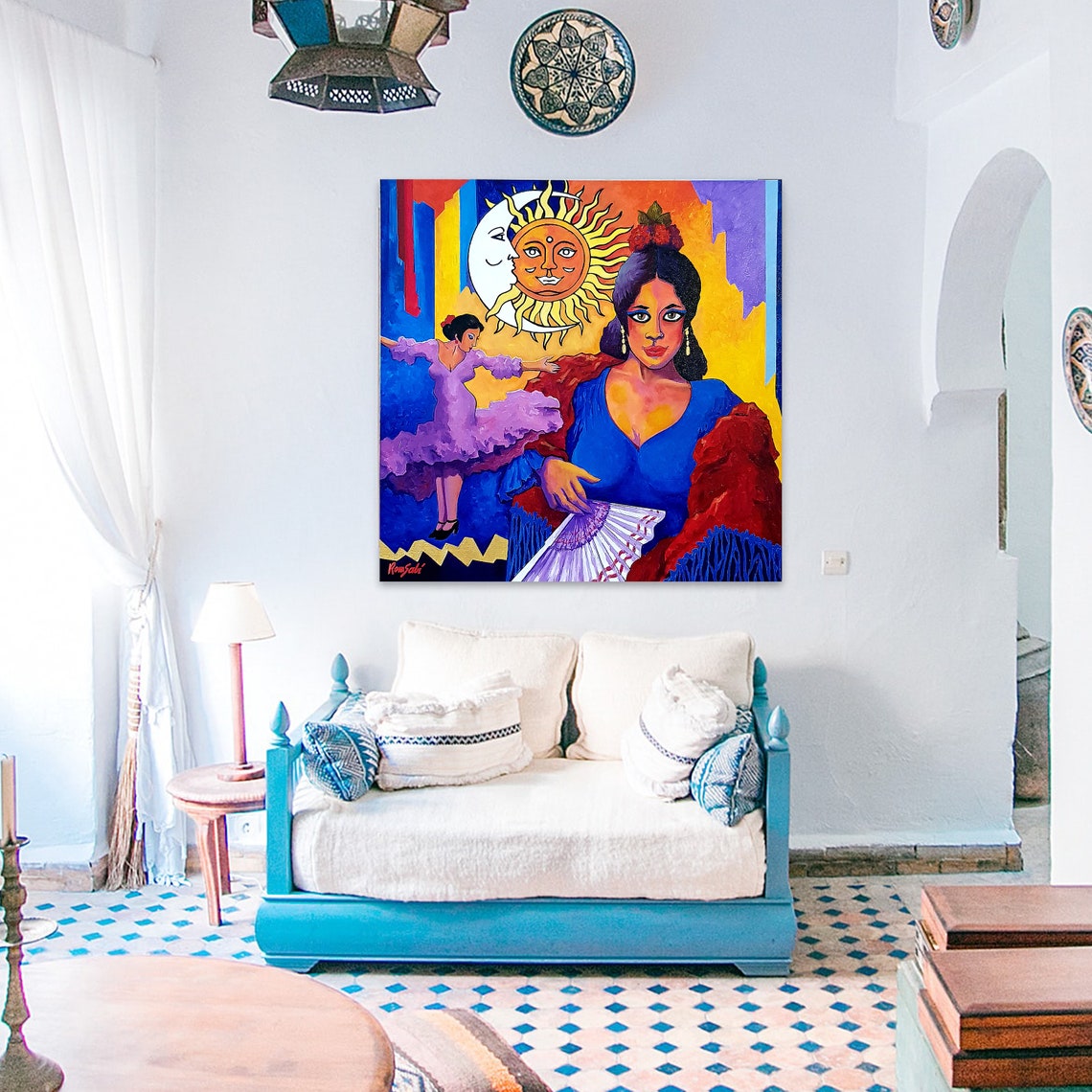 Iberian beauty Spanish wall art home decor hand painted Etsy