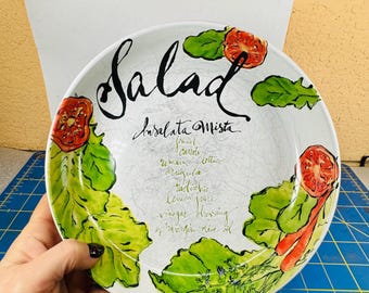 Zaprojektowana przez Kitchen Prep 101 na blaty stołów nieograniczona miska na sałatkę Insalata Mista