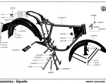 Montesa Impala 175 4M Parts Manual PDF 11 Page Digital Manual 1962-1971