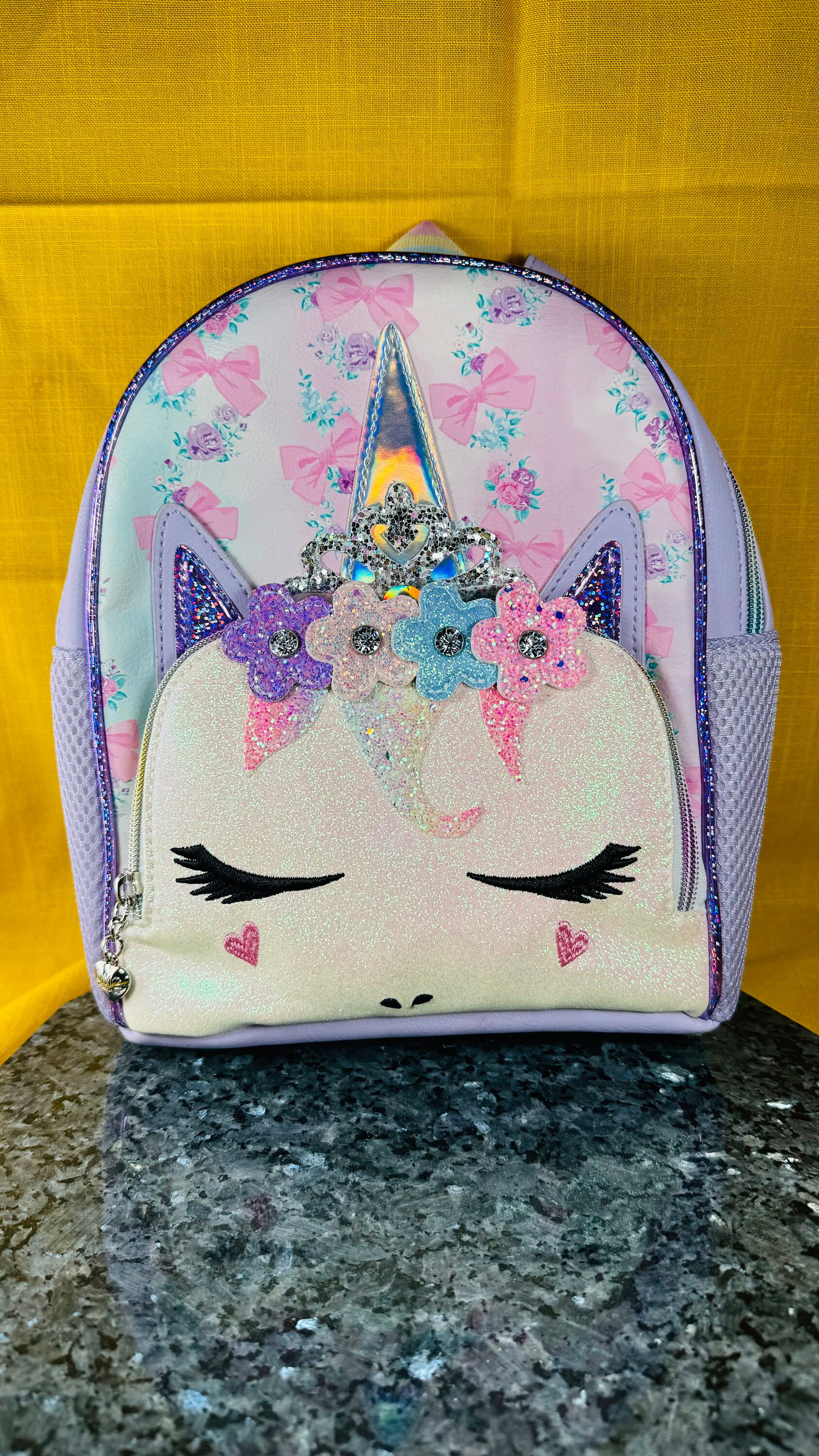 circle unicorn mini backpack Candy the Adjustable shoulder straps that can be extended to 32 inches Adorable Mini Unicorn Backpack New