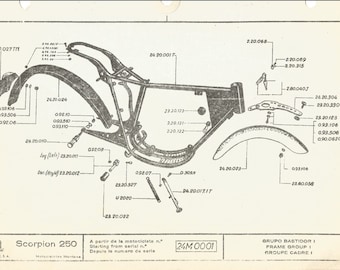 Montesa Texas Scorpion 250 24M Digital Parts Manual 33 Pagina PDF Manual 1966-1971