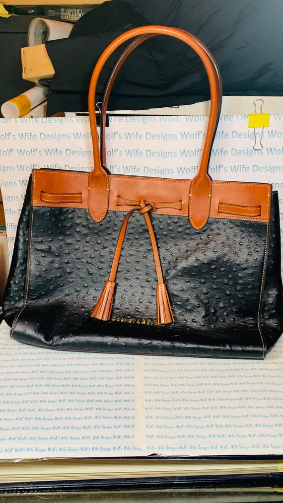 Ariel style ostrich leather Dooney and Bourke blac