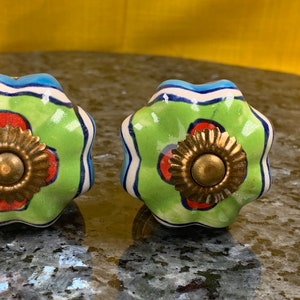 ornate ceramic drawer pulls colorful cool funky drawer pulls