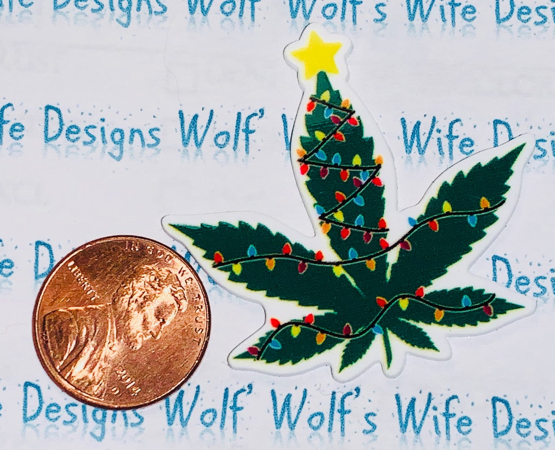 Weed Leaf Christmas Tree Marijuana Leaf Christmas Tree Flat Back Planar
