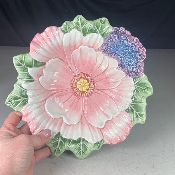 Fitz and Floyd flora and fauna shallow dish flower dish