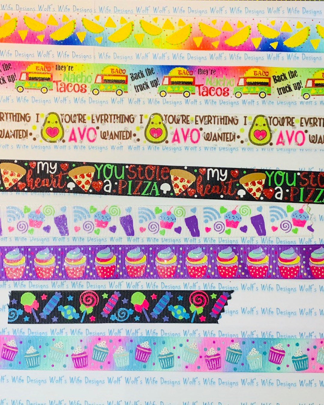 Small Sweets Ribbon Food and Sweet Treats Ribbon Lot, Glitter Ribbon, Grosgrain Ribbon ...