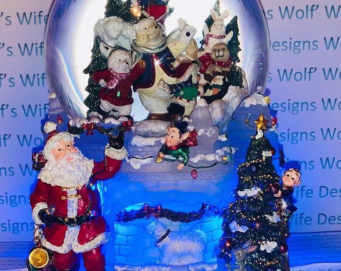 Kirkland Signature Snow Globes Blue Light up Magical Polar Bear Castle