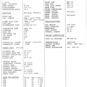 Montesa Cota 349 51M 19 Page Parts Manual PDF Digital Manual 1979-1983