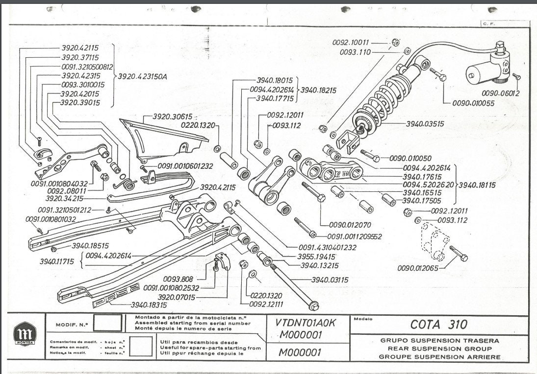 Montesa Cota 310 39M Parts Manual PDF 29 Page Digital
