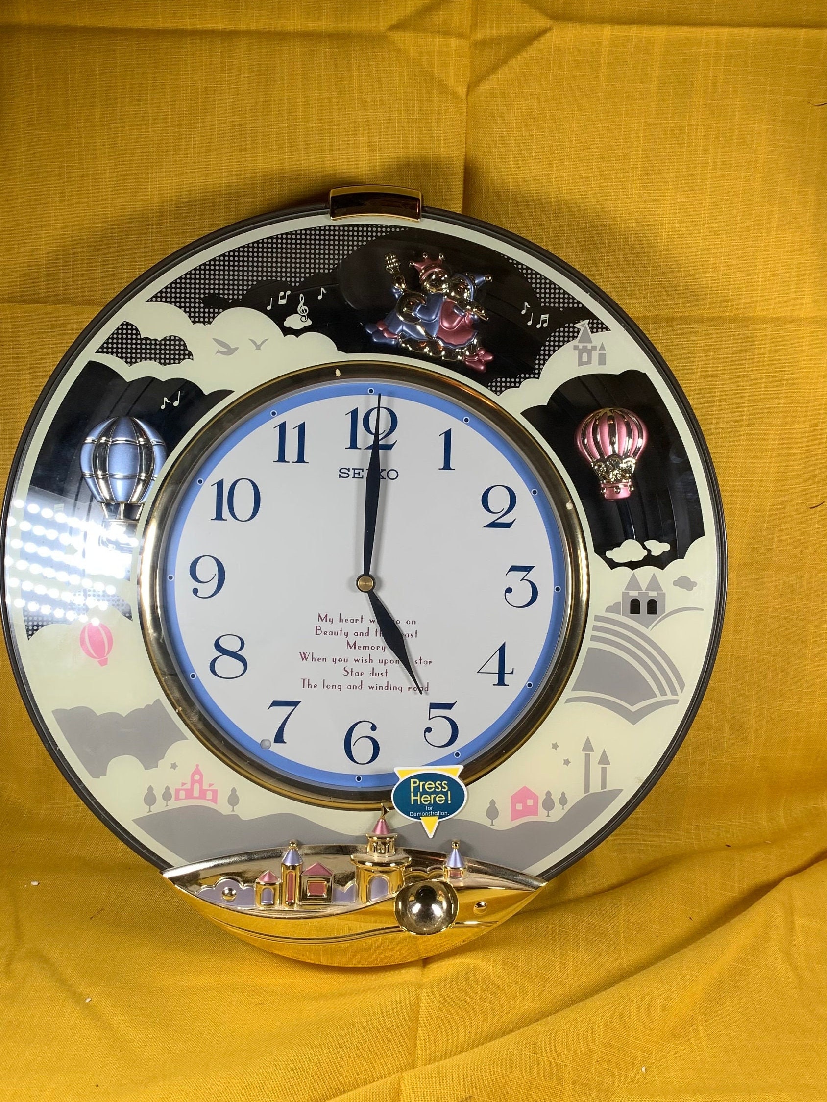 Seiko Its a Small World Disney 6 Song Melodies in Motion Moving Parts Clock NO MUSIC Please Read Etsy