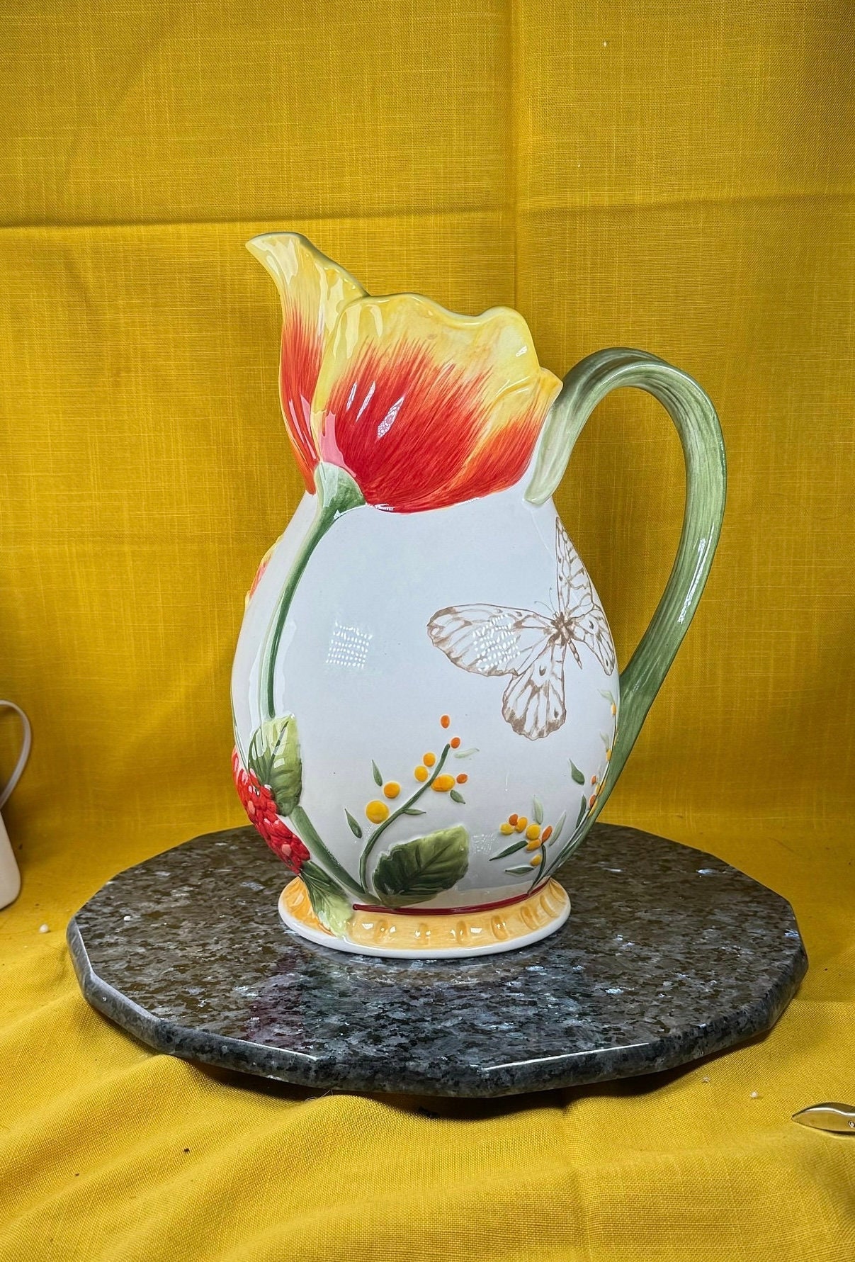 Fitz and Floyd Flower Market Pitcher Beautiful Flowers and