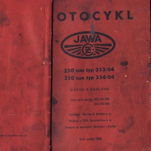 1959 Jawa CZ 250 350 500 353/04 354/04 355/04 Motorcycle Manual 250 Pages in Czech Clear and Crisp Images