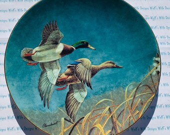 Mallards collector plate gold trim by W.S. George from the federal duck stamp plate collection plate # 14299C