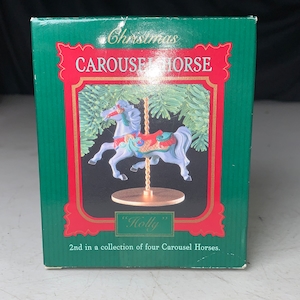 Holly 2nd of 4 1989 hallmark keepsake ornament carousel horses Holly new in box
