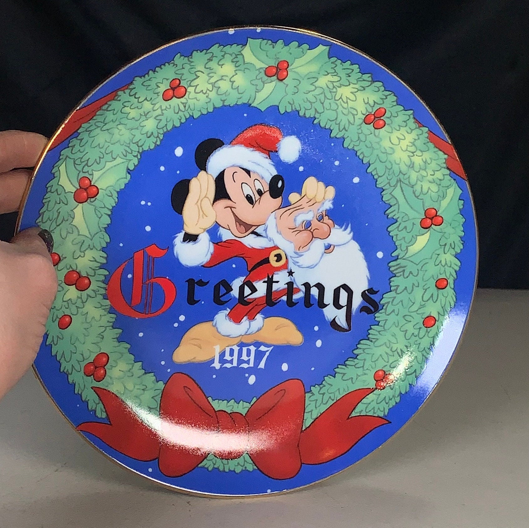 Disney Christmas Plate 1997 - Etsy Disney Christmas Plate 1997 - Etsy
