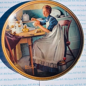 Knowles collector plate Norman Rockwells Rediscovered women series titled working in the kitchen plate number 11267 A no box no COA
