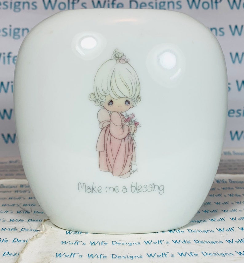 Odd Shaped Porcelain Precious Moments Vase Odd Size Please See Etsy