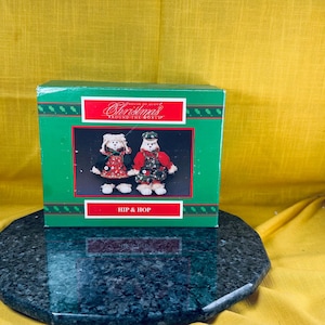 House of Lloyd Hip & Hop Christmas bunny rabbits porcelain face in original packaging