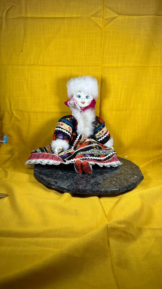 Beautiful Russian Porcelain Doll Porcelain Face and Hands Stuffed