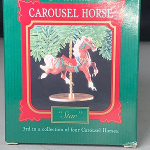 Star 3rd of 4 1989 hallmark keepsake ornament carousel horses Star new in box