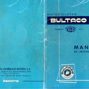 1966-1974 Bultaco Mecurio 155 Modelo 22 Manual de Serviço do Proprietário da Motocicleta 69 Páginas Espanhol BONITO!! Imagens Claras e Nítidas