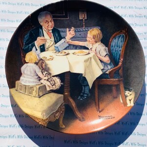 The gourmet by Norman Rockwell collectible plate manufactured by the knowles company sold by Bradford exchange with box and COA