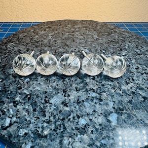 Clear glass drawer knobs or drawer pulls some chips see photos